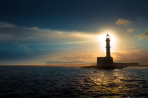 lighthouse at sunset