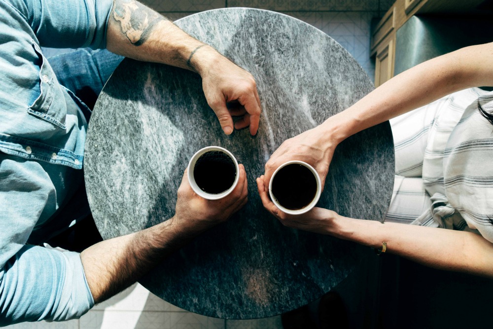 Writers connecting over coffee